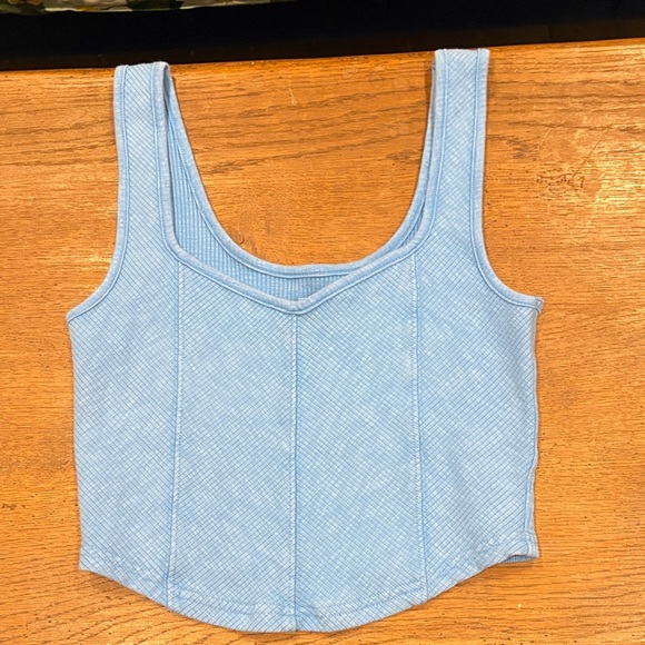 aerie Tops - Aerie Light Blue Ribbed Crop Top